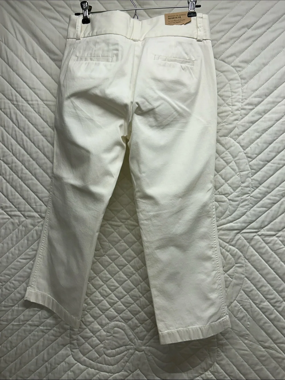J. Crew Off-White Cropped Straight-Leg Jeans